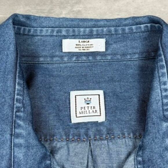 Peter Millar Chambray Dress Shirt - Picture 3 of 4